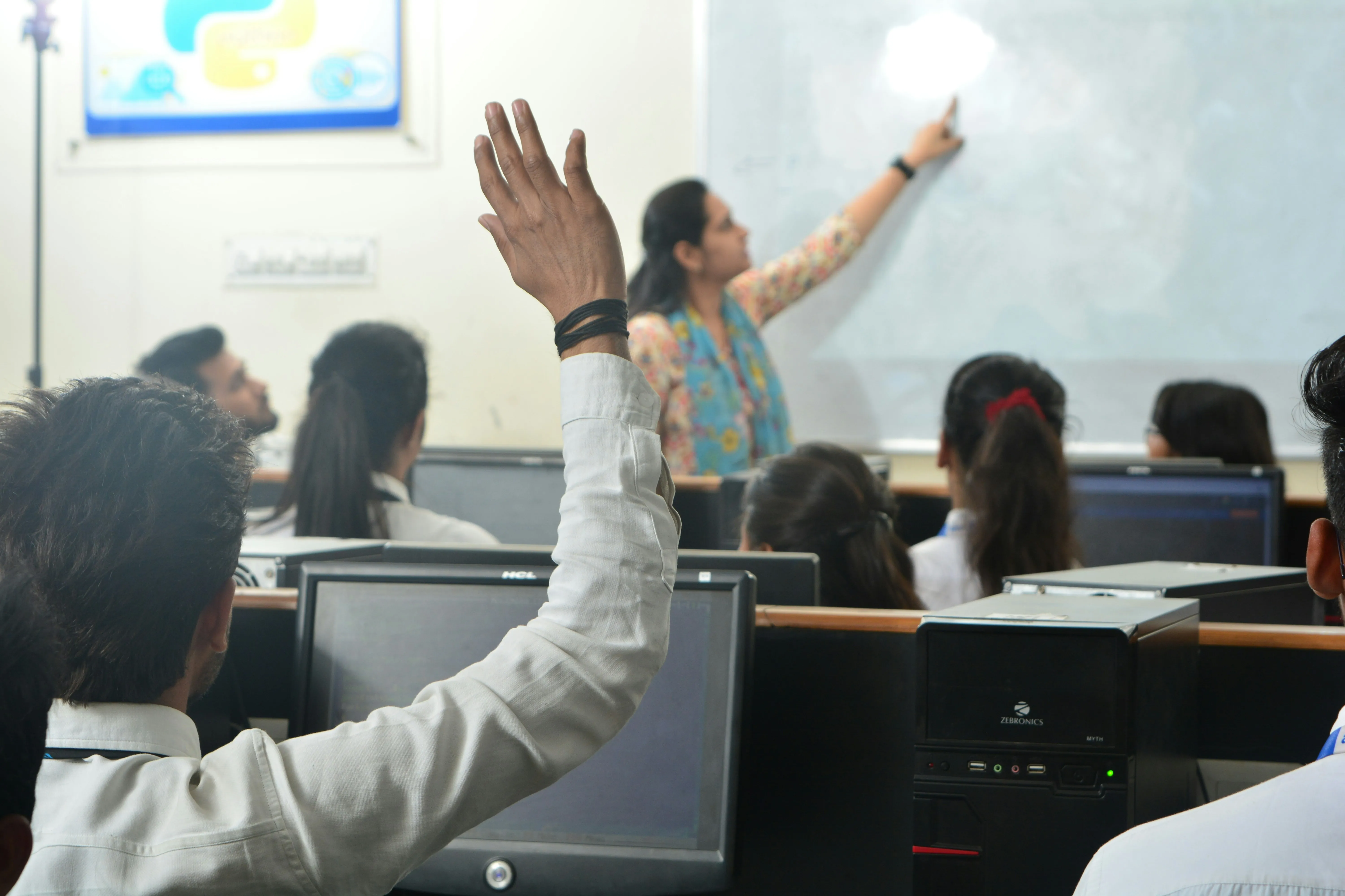 Students taking part in an experiential learning activity
