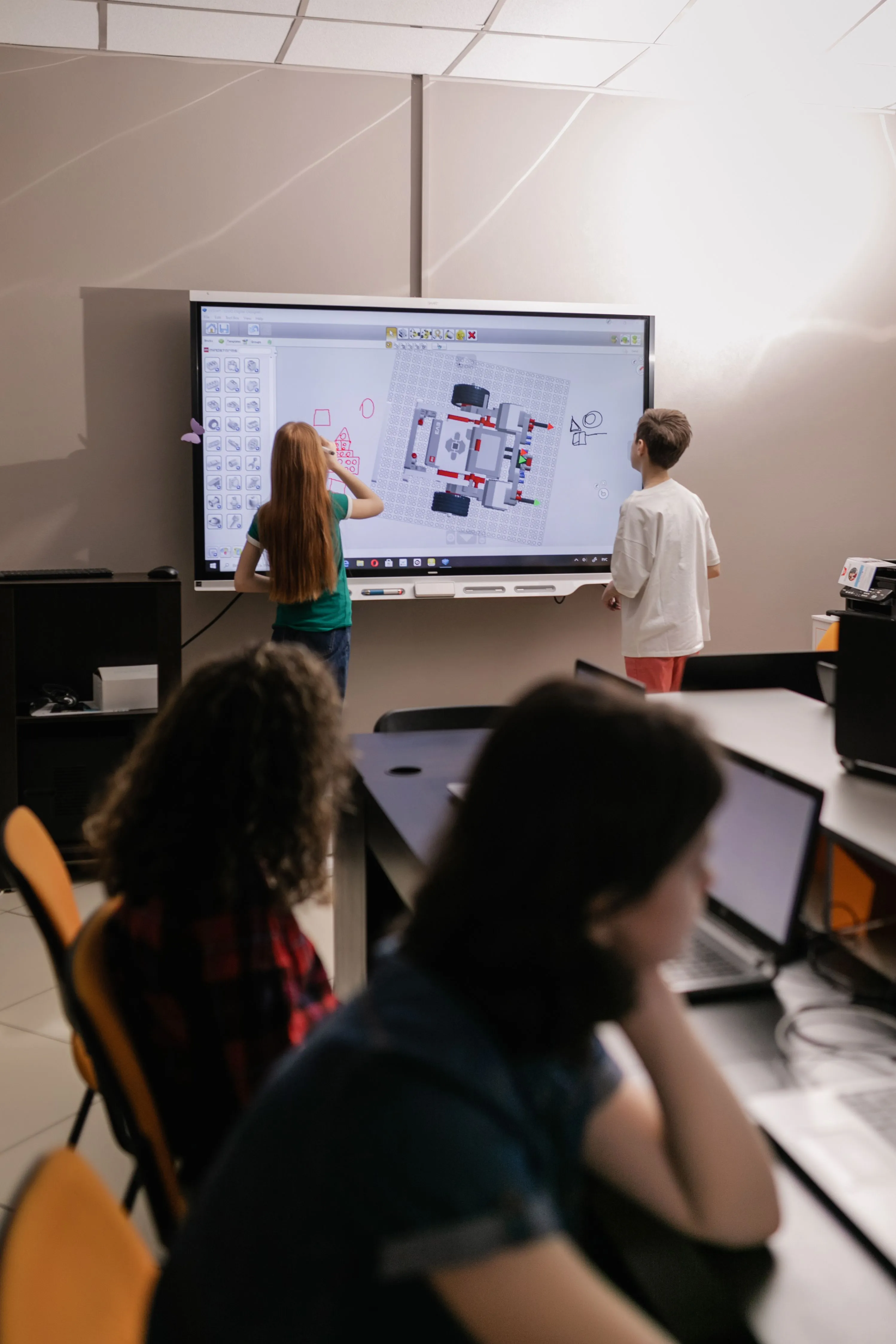 Students learning in a classroom